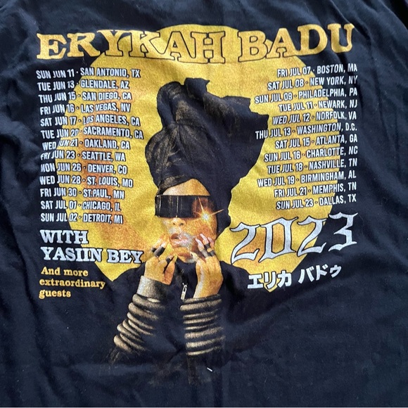 Eryka Badu Tour T Shirt XXL Unfollow Me R&B‎ Soul Hip Hop Tee Black - Picture 4 of 5